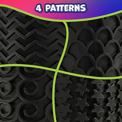 READY 2 LEARN Paint and Dough Explorers - Set 3 - Set of 4 - Sturdy, Chunky Texture Rollers for Kids and DIY - Art Tools for Pottery, Posters and Dough