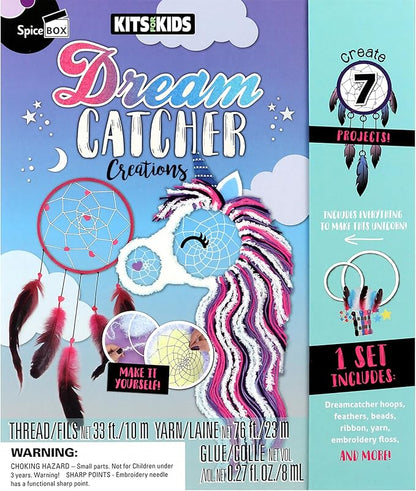 SpiceBox Children's Activity Kits for Kids Dreamcatcher Creations, 7 Ethereal Projects, Craft Kit for Kids