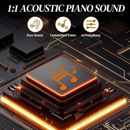 Ktaxon 88 Key Semi-Weighted Keyboard Piano, Digital Piano Keyboard with Professional Triple Pedal, Bluetooth MIDI Function, Advanced Chip and Full Equipment for Beginner (Classic Black)