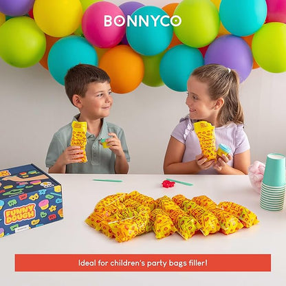 BONNYCO Play Dough Set with Molds and Goody Bags, Pack 16 Party Favors for Kids Age 3-9. Bulk Gifts, Kids Toys, Mini Birthday Games, Stocking Stuffers, Arts and Crafts Kit for Classroom