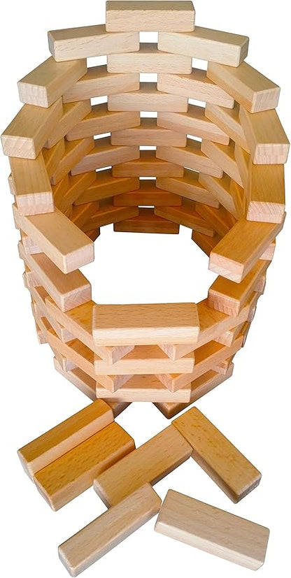 Magz Magnetic Wooden Bricks 40 Piece, Magnetic Building Blocks containing 40 magnetized Natural Wood Bricks/Blocks Building and Stacking Set Offered