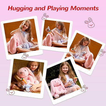5 Pieces Rabbit Stuffed Animals for Girls,1 Mommy Rabbit with 4 Babies,Plush Bunny Stuffed Toy Gifts for Kids Children 3 4 5 6 7 8 9 Years,Soft Stuffed Bunny for Christmas,Birthday,Party Decorations