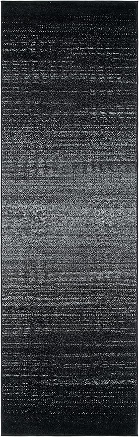 SAFAVIEH Adirondack Collection Runner Rug - 2'6" x 6', Black & Grey, Modern Design, Non-Shedding & Easy Care, Ideal for High Traffic Areas in Living Room, Bedroom (ADR183F)