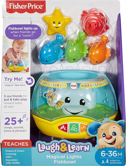 Fisher-Price Baby & Toddler Toy Laugh & Learn Magical Lights Fishbowl with Smart Stages Learning Content for Infants Ages 6+ Months