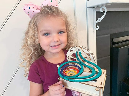 Solar Wooden Marble Run for Kids 8-12 - Wood 3D Puzzle - Building Blocks Toy & Construction Play Set - Marble Maze Track & Race Game- Educational Science Experiment & STEM Learning Gift for Boys Girls