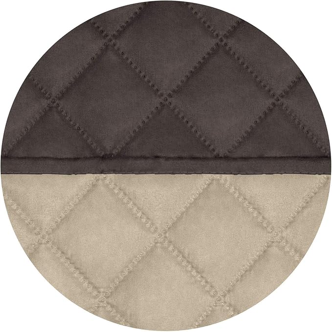 PureFit Reversible Quilted Sofa Cover, Water Resistant Slipcover Furniture Protector, Washable Couch Cover with Non Slip and Elastic Straps for Kids, Dogs, Pets (XX Large, Chocolate/Beige)