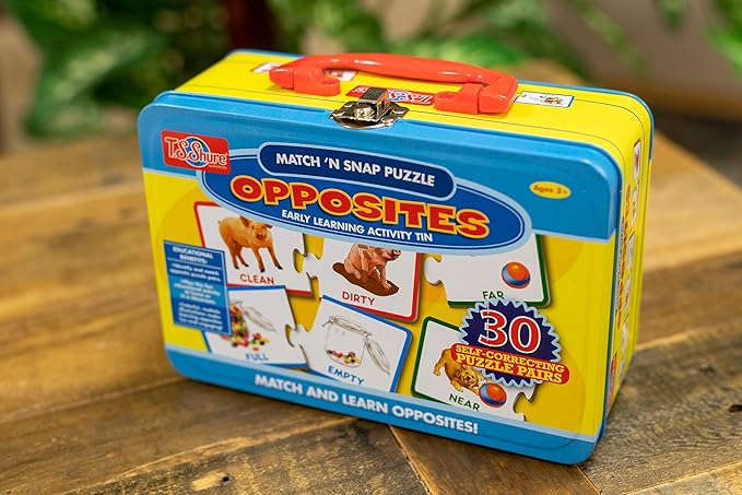 Bendon TS Shure Opposites 30-Piece Matching Puzzle with Tin Storage Case Pre-School Kindergarten Learning 51467