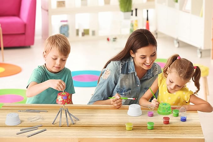 Dan&Darci Wind Chime Making & Painting Kit - Arts and Crafts Gift for Girls & Boys Ages 6, 7, 8, 9, 10-12 - Birthday & Easter Gifts for Kids - Kid Art & Craft Kits - DIY Stuff for Girl Age 6-12