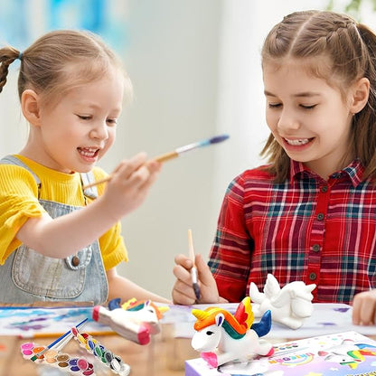 Unicorn Squishy Toys, Paint Your Own Squishies Slow Rising Kit, Large Squishies Pack Stress Relief Toy for Boys and Girls, Arts and Crafts for Kids 4 5 6 8 12, Birthday Easter, 4 Pack