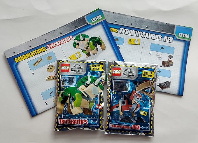 LEGO Jurassic World Mini Sets: T-Rex and Triceratops Tyrannosaurus (65 pcs each) Combo Pack
