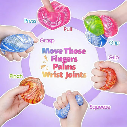 4PCS Slow Rising Stress Cubes 4 Colors, Stress Balls for Adults Fidget Toys Adults, Squeeze Squishy Toys for Anxiety Relief & Autism, Easter Basket Stuffers Birthday & Easter Gifts