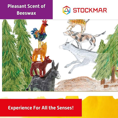 Stockmar Modelling Beeswax - 6 Color Beeswax Sheets Set - For Kids, Toddlers, and Artists looking for Waldorf Organic Art Supplies, Non Toxic Beeswax, Non Drying Beeswax Modeling Wax For Homeschoolers