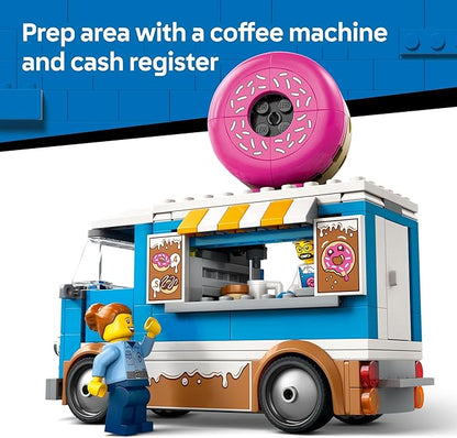 LEGO City Donut Truck Toy - Building Toy for Kids, Boys and Girls, Ages 5+ - Mobile Donut Stand with 2 Minifigures and Other Accessories - Fun Gift Idea for Birthdays and Holidays - 60452