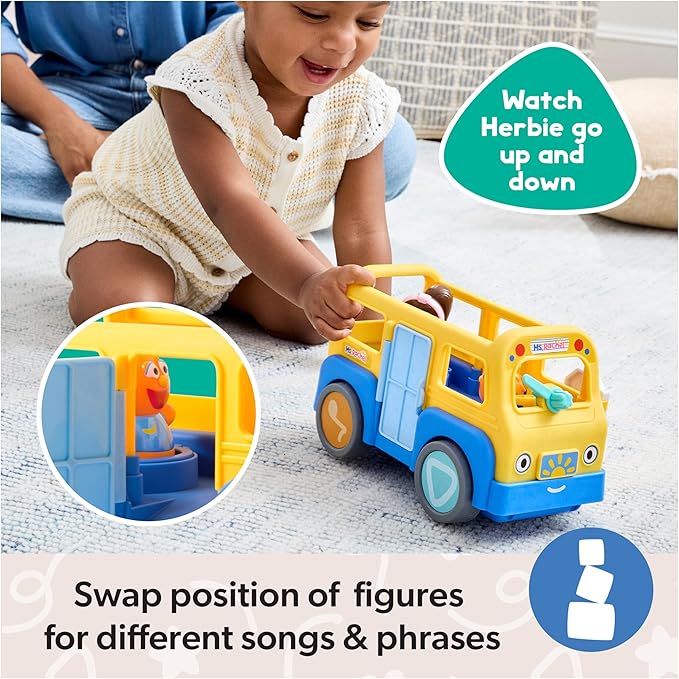 Ms. Rachel Official My First Learning Electronic School Bus with 2 Figures, Music & Sounds, Educational Toys & Toddler Toys for Girls & Boys Ages 1-3+