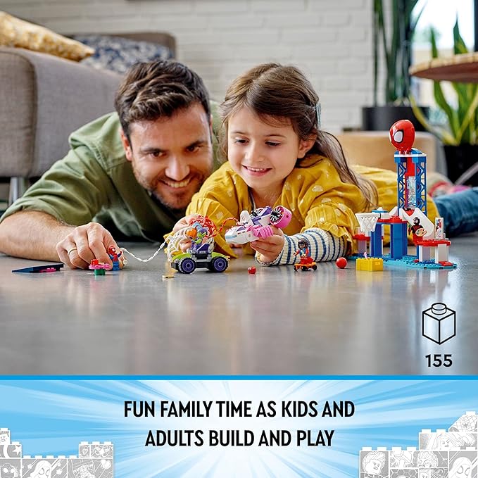 LEGO Marvel Spider-Man Webquarters Hangout 10784 Building Set - Spidey and His Amazing Friends Series, Spider-Man, Miles Morales, and Green Goblin Minifigures, Toys for Boys and Girls Ages 4+