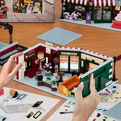 City Coffee House Mini Building Set, Three-Level Cafe Modern House Building Set- Not Compatible with Lego Houses and Buildings Sets for Adults & Ages 8+ Boys Girls (Compatible with Lego House)