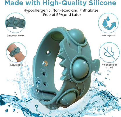 fidgets for Classroom, 2pcs Quiet Silent pop Wristband Watch, Autism Sensory Products, Stress Toys, Silent ADHD Toys for Adults Kids Toddlers