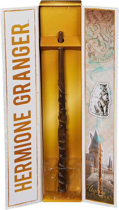 Wizarding World Harry Potter, 12-inch Magical Collector Hermione Granger Wand with Stand & Die-cast Icon, Magical Creatures Series