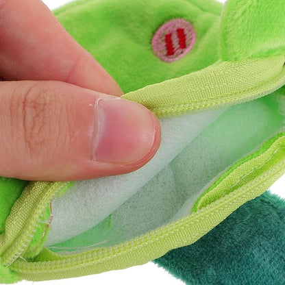 Abaodam Animal Slap Bracelet Coin Purse Frog Slap Bracelet Plush Stuffed Animal Hugger Snap Wristband Wallet for Kids