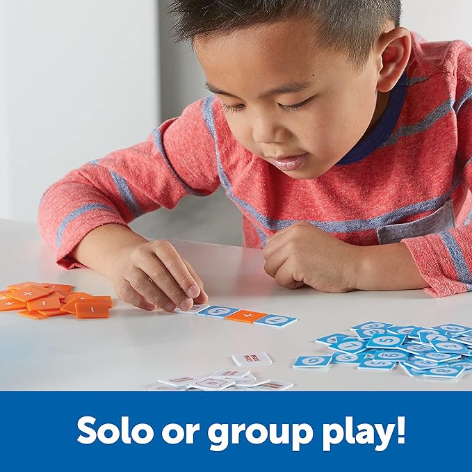 Learning Resources Math Scramble Game,Educational Games for Kids, Math Games for Kids, Early Math Skills, Addition and Subtraction Games, 87 pieces, Ages 5+