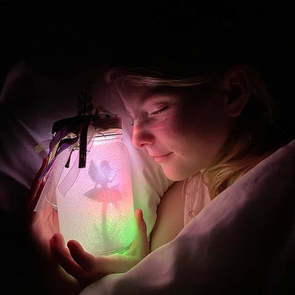 Hapinest DIY Fairy Lantern Night Light Kit, Fairy Lantern Craft Kit, Fairy Jar Glitter & Color-Changing Lights, Fairy Craft Arts Fairy Gifts for Girls, Fairy Toys for Girls Age 6-8 8-12 Years Old & Up