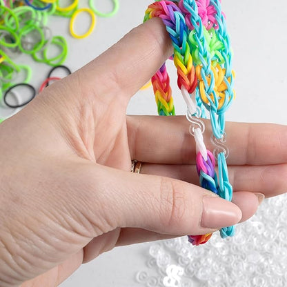 Loom Rubber Bands 4800 pc Refill Kit w 16 Unique Rainbow Colors (300 of Each) & 200 Clips - Works w All Rubber Band Jewelry Looms - DIY Gift for Girls Boys & Bracelet Making Craft for Kids and Camps
