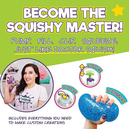 Doctor Squish Squishy Maker Station | DIY Make Your Squishies Kit | All Inclusive with Sparkles & Slime Powder | Ages 8 & Up