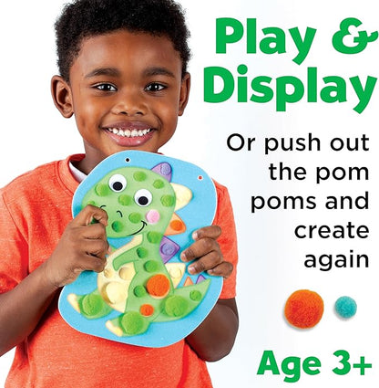 Creativity for Kids Pom Pom Pictures: Dinosaurs - Toddler Learning Toys, Sensory Play for Ages 3+