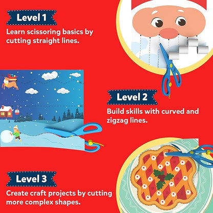 Skillmatics Art & Craft Christmas Kit - Snip, Snip Holiday Magic, Develop Scissor Skills, Child Safe, TikTok Viral Sensation, Fun & Creative, Gifts for Ages 3, 4, 5, 6, 7