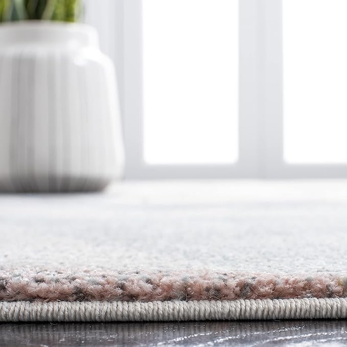 SAFAVIEH Porcello Collection Accent Rug - 2'7" x 5', Ivory & Pink, Modern Abstract Design, Non-Shedding & Easy Care, Ideal for High Traffic Areas in Entryway, Living Room, Bedroom (PRL6940A)