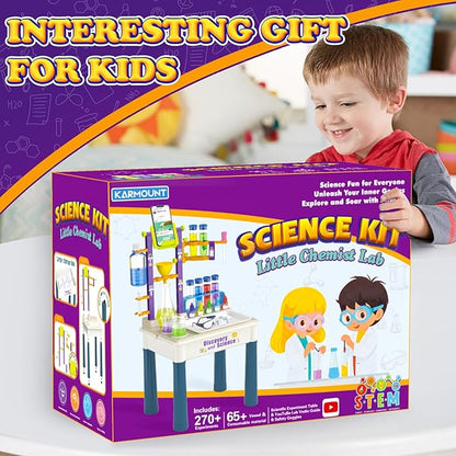 YouTube Video Tutorial 270 Science Kits Toys with Experiments Table, STEM Homeschooling Educational Lab, Scientific Chemistry Set, Ideal for Children Girl Boy
