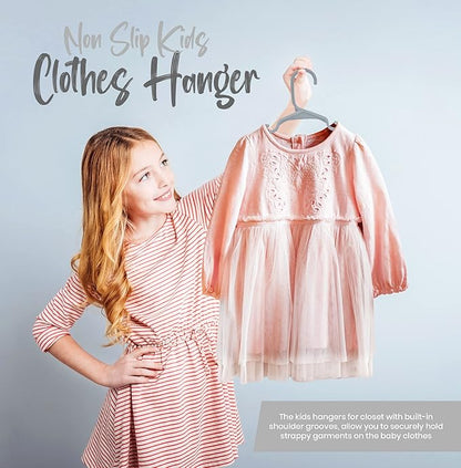 Utopia Home 40 Pack Kids Hangers - 11.5 Inch Plastic Baby Hangers for Closet - Childrens Hanger for Clothes & Infant Hanger for Closet - Ideal for Everyday Standard Use (Gray)