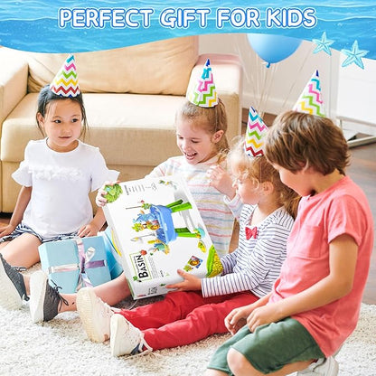 Upgraded Toddler Sand Water Table Toy with Electric Water Pump, for Toddlers 1-3 Kids Sand Water with Faucet/Play Food Accessories/Fishing Toy, Kitchen Play Sink Toys for Girl Boy