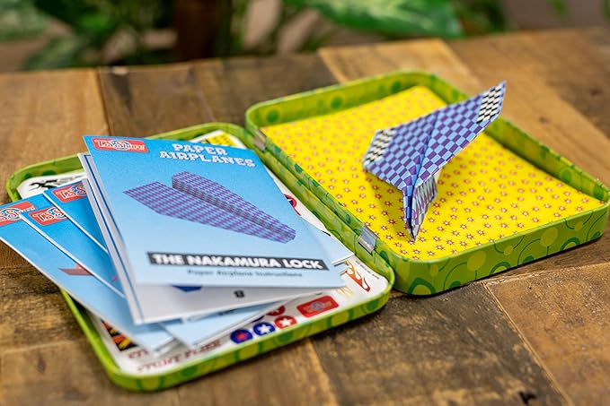 Bendon TS Shure Paper Airplanes Mini Activity Tin with 20 Paper Airplanes and Sticker Sheet 50435