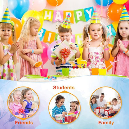 90 Pcs Kids Party Favors Pop Fidget Toys Bulk Its Fidget Bracelet It Birthday Party Favors for Kids Goodie Bags Stuffers Classroom Prizes Bubble Poppers Toddlers Toy for Students Girls Boys Cheap