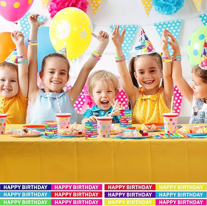 JUNEBRUSHS Birthday Rubber Bracelets, 24pcs Happy Birthday Silicone Bracelets Wristbands for Classroom Teachers Birthday Party Favors Reward Gifts Accessories（12 Designs）