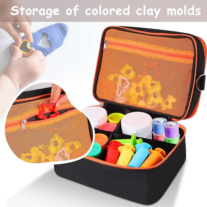 Hard Travel Case for Modeling Compound, Carrying Case for Playdough Set Portable Playdough Storage Organizer Container for Dough Art Clay Tool Kit, Bag Only