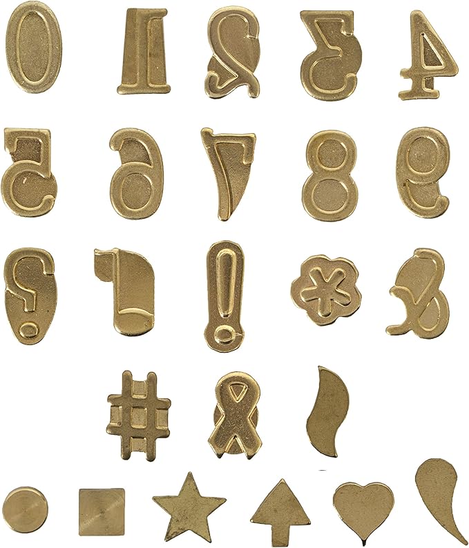 Walnut Hollow Hotstamps Number and Symbol 24 Piece Set for Branding and Personalization on Wood and Leather