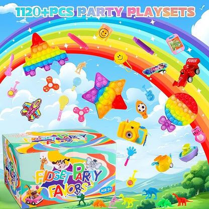 1120+PCS Party Favors for Kids,Fidget Toys Packs, Assorted Small Toys for Pinata Fillers Carnival Prizes,Goodie Bags Stuffers School Classroom Prizes Toys Bulk,Treasure Box Birthday Gifts