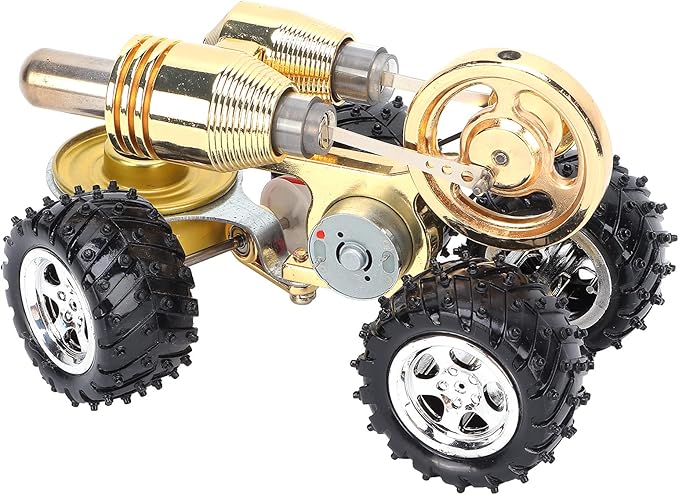 Stirling Car Engine Model, Hot Air Stirling Engine Car, Power Generator Stirling Engine Model with External Combustion Engine Kit for Experiment