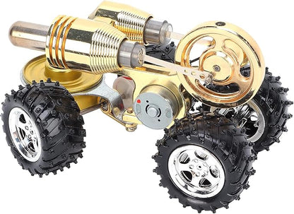 Stirling Car Engine Model, Hot Air Stirling Engine Car, Power Generator Stirling Engine Model with External Combustion Engine Kit for Experiment