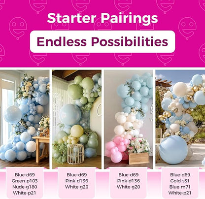 Bezente Pastel Blue Latex Party Balloons - 8 Pack 36 inch Round Helium Light Blue Bridal Blue Balloons for Boys Girls Birthday Bridal Shower Gender Reveal Wedding Anniversary Party Decorations