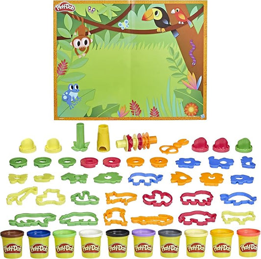 Play-Doh Animal Adventure Set, Arts and Crafts Toys for 3 Year Old Girls & Boys, 45 Tools, 10 Cans (Amazon Exclusive)