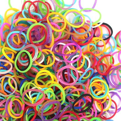 Rubber Bands 10,000pcs Rubber Loom Bands Barcelet Making Kit, 500pcs S-Clips,175pcs Colorful Beads, 24pcs Small Pendants in 1 Transparent Box(Color Set-A)