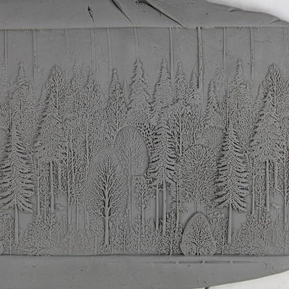 Pinewood Canopy Clay Texture Roller (4") - Seamless Meadow Set #01 - Embossing Pattern Roller for Polymer & Ceramic Clay, Pottery & Crafts