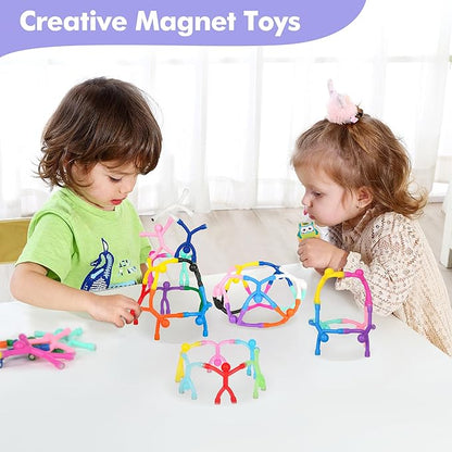 24Pcs Magnet Men for Kids, Magnetic Travel Toys Sensory Fidget Toys for Toddler Kids, Magnetic People Children's Day Gifts Stocking Stuffers Magnet Figures for Desk Fridge Classroom