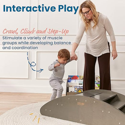 ECR4Kids Rocking Boat and Steps, Play Center, Grey Wash