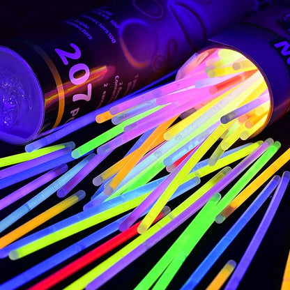 Glow Sticks 207Pcs Bulk Party Pack 8” Glow In The Dark Sticks Glow Party Supplies Bracelets And Glow Eyeglasses And Necklaces Earrings Favors For You... (207PCS)