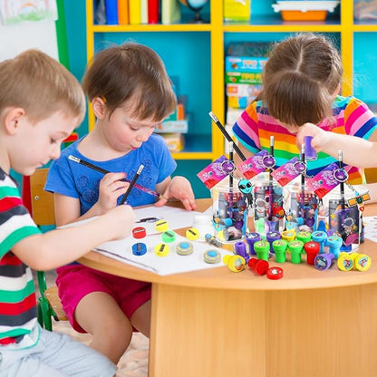 Colarr 161 Pcs Space Party Favor Space School Stationery Set Includes Gift Cup Notebook Pencil Sharpener Eraser Keychain Stamp Slap Bracelet Sticker Card for Space Birthday Supplies