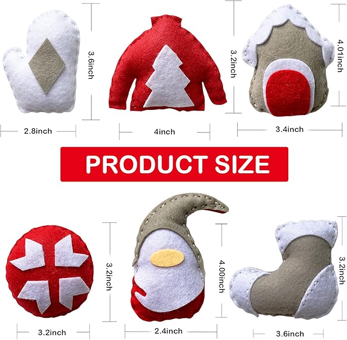 MOVEBO DIY Craft Sewing Kits for Christmas,Christmas Ornaments DIY Craft Kits for Kids (Christmas Ornaments DIY 1)